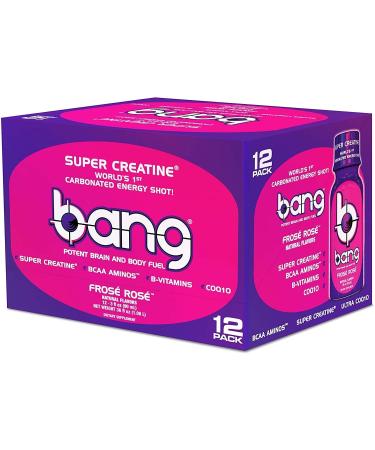 VPX Bang Shot World's First Carbonated Energy Shot - Frose Rose (3fl oz) - 12-Pack