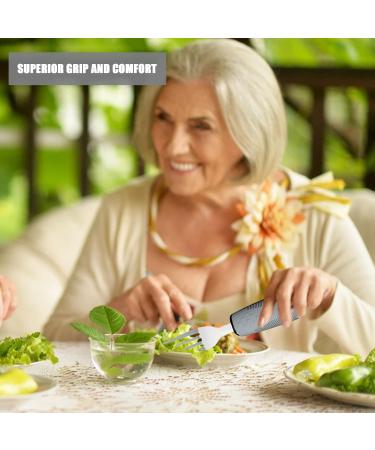 Jetisva Easy Grip Cutlery Set - Disability Aids for Arthritis - Adaptive Eating Utensils for Disabled and Elderly - Gray, Set of 4 - Buy Online on GoSupps.com