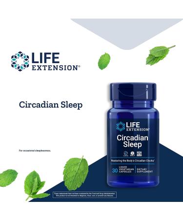 Life Extension Circadian Sleep - 30 Liquid Vegetarian Capsules for Improved Sleep Quality - Buy Online on GoSupps.com