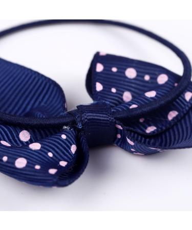 KOONY Baby Girls Navy Hair Bow Elastic Ties Ponytail Holders - 16pc Set - Buy Online on GoSupps.com