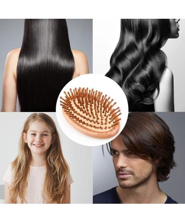 Bamboo Hair Brush | Portable Wooden Scalp Massager for Men, Women, Kids | Anti-Static Air Cushion for Thick, Thin, Curly, Straight Hair - Restore Shine - Buy Online on GoSupps.com