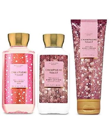 Bath and Body Works Champagne Toast Gift Set - Body Lotion - Body Cream and Shower Gel - Full Size