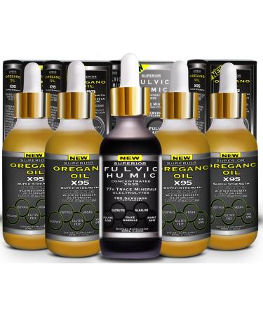 Fulvic Acid Humic Ionic Trace Mineral Drops with Electrolytes Plus Oregano Oil Drops Super Strength More Versatile Then Oil of Oregano Softgels and Capsules