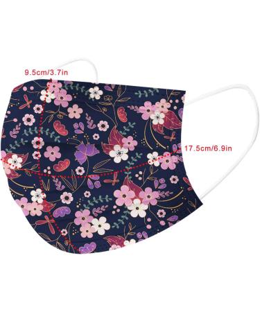 Goddess Accent 50 Pack Disposable Face_Mask Cute Floral Tie Dye Printed Protection for Adults Women - Buy Online on GoSupps.com