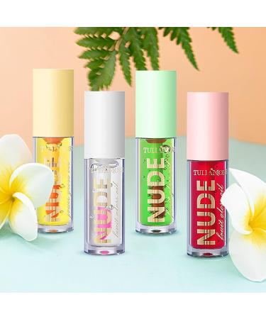 LOPHE 4Pcs Plumping Lip Oil Kit Makeup Lip Gloss Set Fruit-Flavored Lip Care Oil Long Moisturizing Lip Gloss Tinted Lip Oil Non-Sticky FInish High-Shine Hydrating Light Clear Liquid Lipsticks 4PCS-C - Buy Online on GoSupps.com