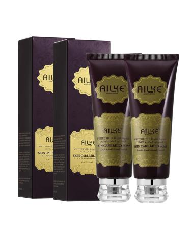 AILKE Brightening Face Cleanser Gentle Daily Face Wash and Makeup Remover with Amino Acids Niacinamide Soothing and Exfoliating for All Skin Types 4.23 oz (Pack of 2)