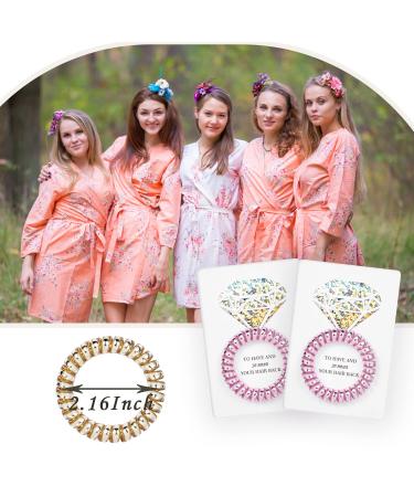 Set of 6 Pink Coil Spiral Hair Ties - Bachelorette Party Favors & Bridesmaid Gifts - Buy Online on GoSupps.com