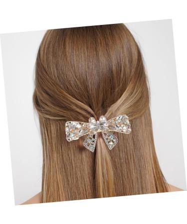 minkissy Hairpins Hair Rollers Clips Hair Clips for Girls Hair Jewelry Hair Accessories Large Hair Clips Bow Tie Top Clip South Korea Headgear Women's Issue Card Alloy White - Buy Online on GoSupps.com