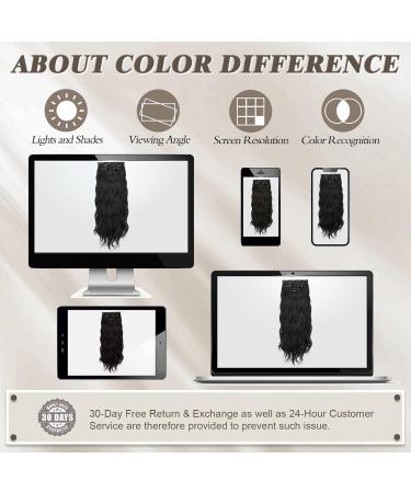 BARSDAR 45 cm Long Wavy Clip-in Hair Extensions - Thick Soft & Natural Black - 5 PCs for Women & Girls - Buy Online on GoSupps.com