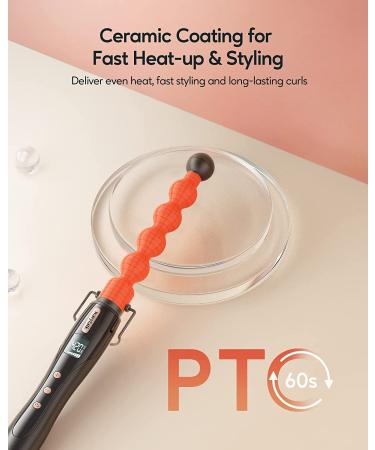 Wavytalk Bubble Wand Curling Iron 1 Inch Ceramic Spiral Curling Wand for Short & Long Hair - Adjustable Temp & Dual Voltage - Includes Heat Resistant Glove - Buy Online on GoSupps.com