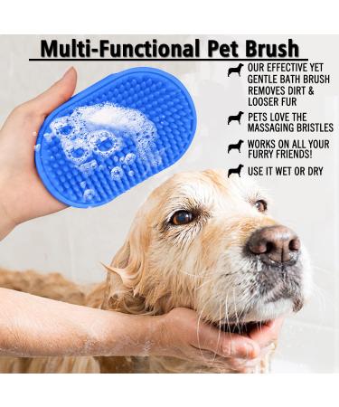 Kwispel 2 Pcs Dog Grooming Brush & Pet Shampoo Brush | Shedding & Massage Comb for Short & Long Haired Dogs/Cats - Buy Online on GoSupps.com
