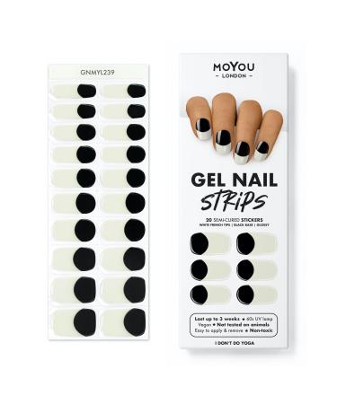 MOYOU LONDON Semi-Cured UV Gel Strips - 20 Pieces - Gel Nail Foils UV Curing for Salon Quality Manicure - I Don't do Yoga
