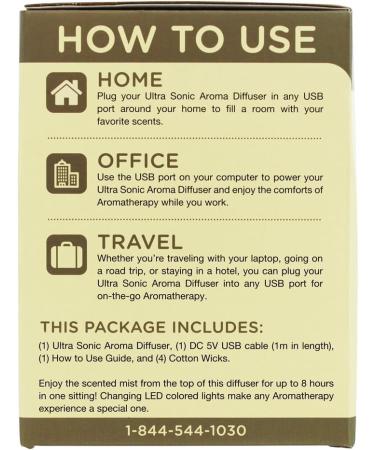 Nature's Truth Ultra-Sonic Aromatherapy Diffuser - Elegant Wood-Look | USB Adapter Included | International Shipping Available - Buy Online on GoSupps.com