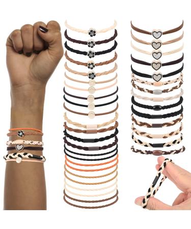 VAIPI 38Pcs Boho Hair Ties Bracelets for Women 4 Styles Cute Hair Tie for Girls Ponytail Holders No Damage Fancy Hair Elastics Band for Braids  Thick Hair  Pony Tails  Soft & Stylish
