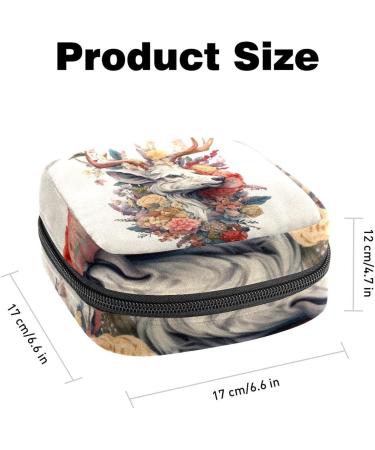 Floral Animal Sanitary Napkin Storage Bag | Menstrual Pad Pouch with Zipper | Portable Nylon Oxford Cloth | Multicoloured Design for Teen Girls & Women - Buy Online on GoSupps.com