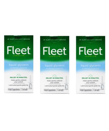 Marble Medical Fleet Liquid Glycerin Suppositories 4 Each (Pack of 3)