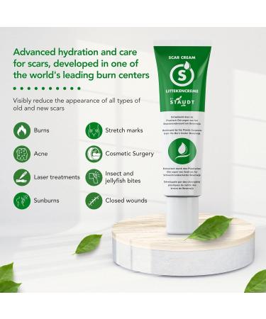Staudt Premium Scar Cream - Advanced Healing Formula for Old & New Scars Acne Burns & Stretch Marks | Vitamin E Honey & Hyaluronic Acid | 1.41 oz - Buy Online on GoSupps.com