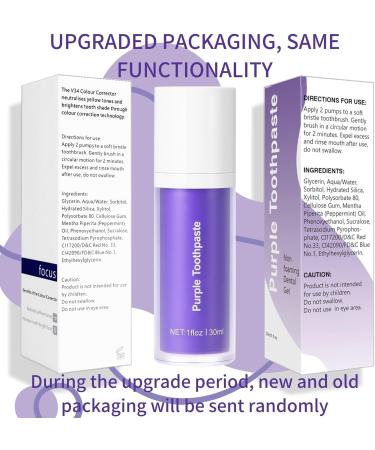 Purple Toothpaste for Teeth Whitening, Teeth Whitening Toothpaste, Tooth Stain Removal, Tooth Stain Removal Colour Corrector - 1 Fl Oz 1 Fl Oz (Pack of 1) - Buy Online on GoSupps.com