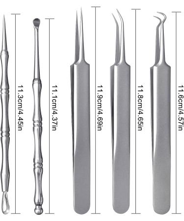SGNEKOO Professional Facial Milia Removal Tool | Blackhead Extractor Kit with Double Ended Needle, Tweezers & Earpick | Blemish & Acne Remover Set - Buy Online on GoSupps.com