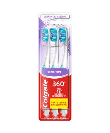 Colgate Sensitive Extra Soft Toothbrushes White. 1 Unit (Lot de 3)