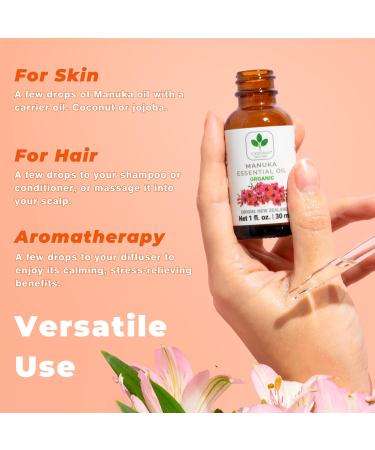 Organic Manuka Oil - 1 fl. oz. Therapeutic Grade Essential Oil for Skin | Medical Grade Manuka Honey Oil - Buy Online on GoSupps.com