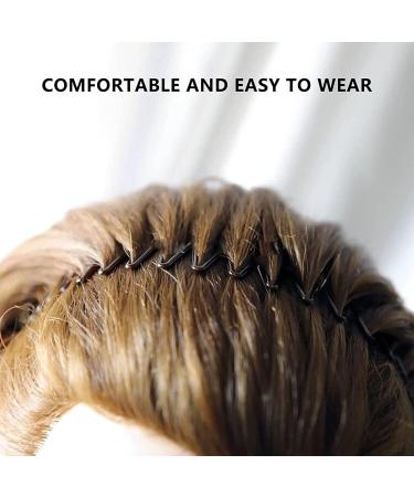 Comb Headband 4 Pieces Full Circular Stretch Comb Headband Flexible Zig Zag Headband Flexi Comb Headband Zigzag Hairband Plastic 90s Headband Zig Zag Hair Band for Women and Girls - Buy Online on GoSupps.com