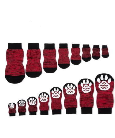 Shop Harfkoko Indoor Anti-Slip Socks for Dogs & Cats | 8 Sizes S-5XL | Silicone-Gel Paw Protection & Traction | Black & Red - Buy Online on GoSupps.com