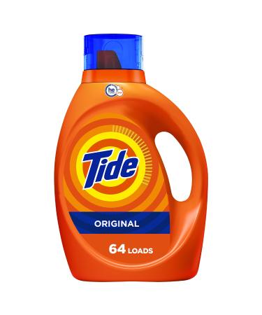 Tide Laundry Detergent Liquid Soap, High Efficiency (He), Original Scent, 64 Loads Liquid Laundry Detergent, 64 Loads