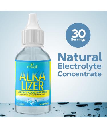 Niwali Alka Lizer Antioxidants 1oz Liquid Magnesium Supplement - pH Balance, Electrolyte Water Drops with Potassium - Unflavored, 30 Servings - Buy Online on GoSupps.com