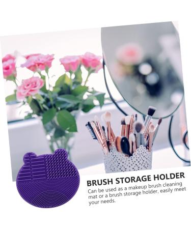 DOITOOL 2 1 Makeup Brush Cleaning Pad Cosmetic Brush Cleaning Mat Silicone Makeup Brush Cleaner Mat Silicone Brush Cleaner Brush Scrubber Mat 2 in Drying Rack Portable Purple Silica Gel 11X10cm Purple - Buy Online on GoSupps.com