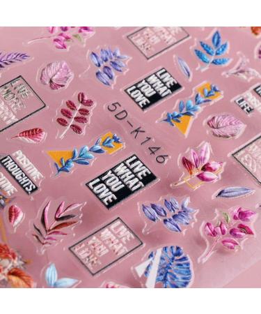 Manicure With Textured Slider Gel Geometry French Design Nail Stickers Acrylic 5D Colorful(5D-K150) - Buy Online on GoSupps.com