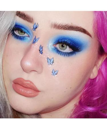DE'LANCI Multichrome Holographic Eyeshadow - Intense Blue Shade, Highly Pigmented Duo Chrome Glitter for Blue Eyes - Vegan & Talc Free (Smurf #7E) - Buy Online on GoSupps.com