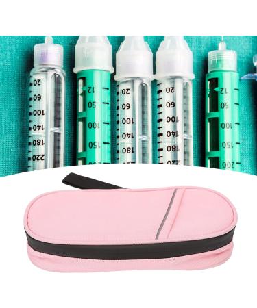 Pink and Grey Insulin Cooler Bag for Diabetic Travel | Zipper Design Cooling Storage | Ideal for Office and Outdoor Activities | Includes Storage for Pills and Mini Tools (Pink) - Buy Online on GoSupps.com