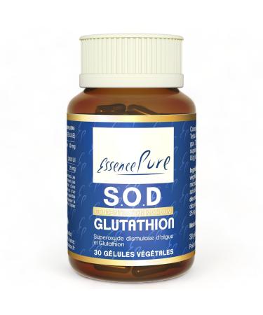 SOD Glutathione Essence Pure - Seaweed Superoxide Dismutase and Glutathione - Antioxidant with Patented Extracts - 30 Vegan Capsules Per Pack Api-Nature