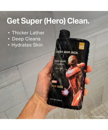 Every Man Jack Marvel Iron Man Body Wash Twin Pack - 16.9oz x 2 | Paraben-Free, Phthalate-Free, Dye-Free, Cruelty-Free - Buy Online on GoSupps.com