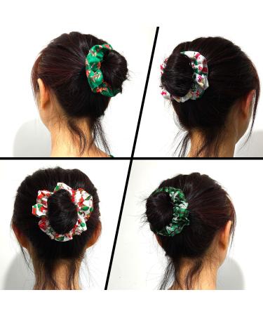 Christmas Hair Ties Xmas Elastic Hair Scrunchies Hair Bands Stretchy Christmas Hair Ropes Hair Loop Christmas Hair Accessories for Women - Buy Online on GoSupps.com