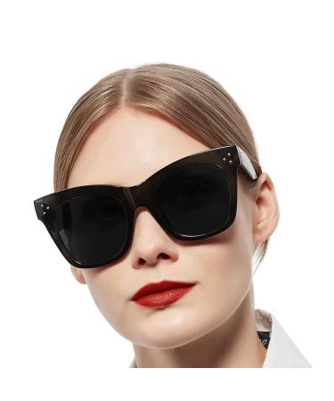 Oversized Reader Sunglasses for Women Cat Eye Full Sun Reading Glasses UV 1.0 1.25 1.5 1.75 2.0 2.25 2.5 2.75 3.0 WEMOOTANTS Classic Black 3.0 x