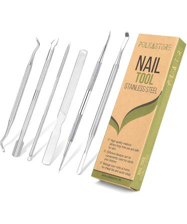 6-Pack Ingrown Toenail File and Lifters, Professional Surgical Stainless Steel Ingrown Toenail Removal Tool Kit, Manicure Treatment Pedicure Under Nail Cleaner Correction Polish Pain