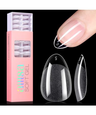 AILLSA Short Almond Nail Tips - Half Matte No File Soft Gel Nail Tips False Full Cover Almond Shaped Nails Clear Acrylic Gelly Tips for Press On Nail Extension DIY Valentine Gift 360 PCS 12 Sizes Short Almond 360PCS - Buy Online on GoSupps.com