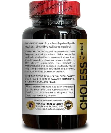 Choless Control Botanical Complex with Niacin Policosanol Guggul Cayenne Garlic | Natural Cholesterol & Lipid Wellness Support | 1 Bottle 60 Capsules - Buy Online on GoSupps.com