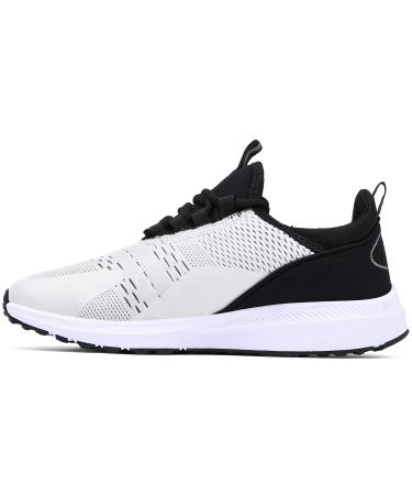 Mesing sports shoes sneakers Light breathable hall shoes running shoes running shoes slipproof mesh fitness sneakers for men 43 EU black white