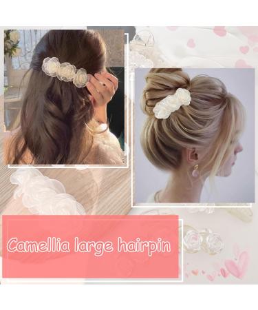 1 Large Camellia Hairpin 1 Camellia Duckbill Hairpin Hair Styling Accessories Flower Hairpin White Flower Hairpin Flower Girl Hair Accessories Small Flower Hairpin - Buy Online on GoSupps.com