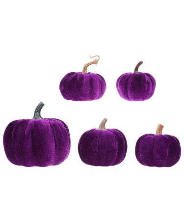 GRIRIW 5pcs Flannel Foam Pumpkin Foam Pumpkin Props Fall Pumpkins Pumpkin for Halloween DIY Pumpkins Purple Purple 14X12.5X12.5CM