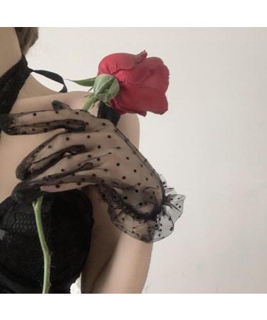 Women Bunny Costume Set Lace Rabbit Ears Headband Hairband Necklace Choker Dot Gloves Costume Accessories - Buy Online on GoSupps.com
