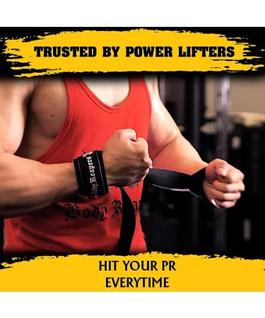 Body Reapers 24 Lifting Straps for Weightlifting - Neoprene Cotton Deadlift Straps with Hand Grips - Carbon Grey - Buy Online on GoSupps.com