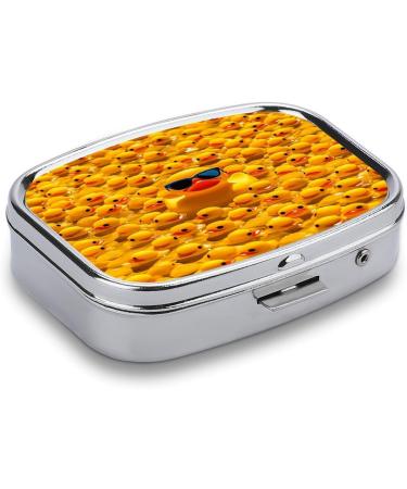 Yellow Rubber Ducky Pill Box - 2 Compartment Decorative Portable Medicine Organizer for Pocket & Purse | International Shipping - Buy Online on GoSupps.com