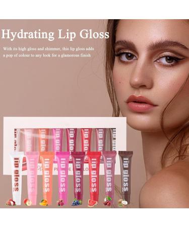  Hugsweet Hugsweet Liquid Lip Gloss Moisturizing Lip Gloss Set | 8X Fruit Flavored Jelly Tinted Lip Butter Oil | Fruit Flavored Lip Oil - Buy Online on GoSupps.com