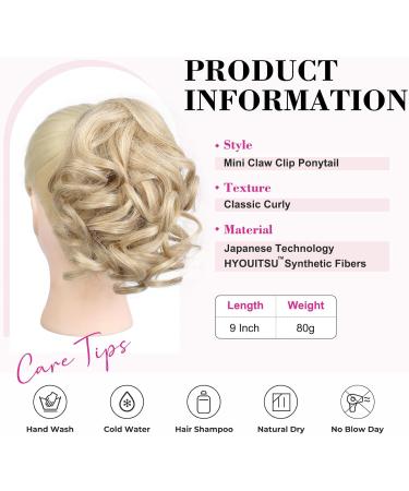 REECHO 9 Short Ponytail Extension Classic Loose Curly Wavy Claw Clip Hair Extension HP001 - Medium Blonde - Buy Online on GoSupps.com