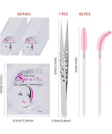 Sunallwell Under Eye Patches - 60 Pairs with Eyelash Brush Set and Tweezers for Eyelash Grafting, Extension, and Makeup Application - Lint-Free Beauty Mask Tool - Buy Online on GoSupps.com