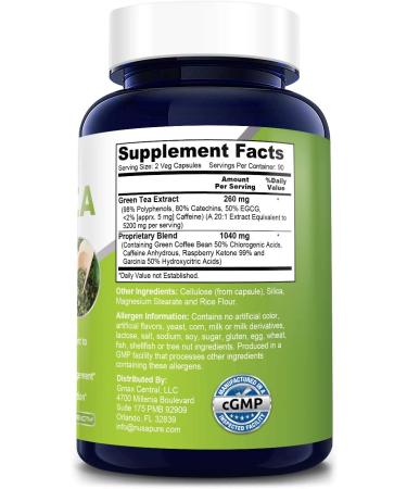 Green Tea Complex 1300mg 180 Veggie Caps - Non-GMO, Gluten-Free, with Green Coffee Bean, Raspberry Ketone, Garcinia - Boost Metabolism & Energy - Buy Online on GoSupps.com